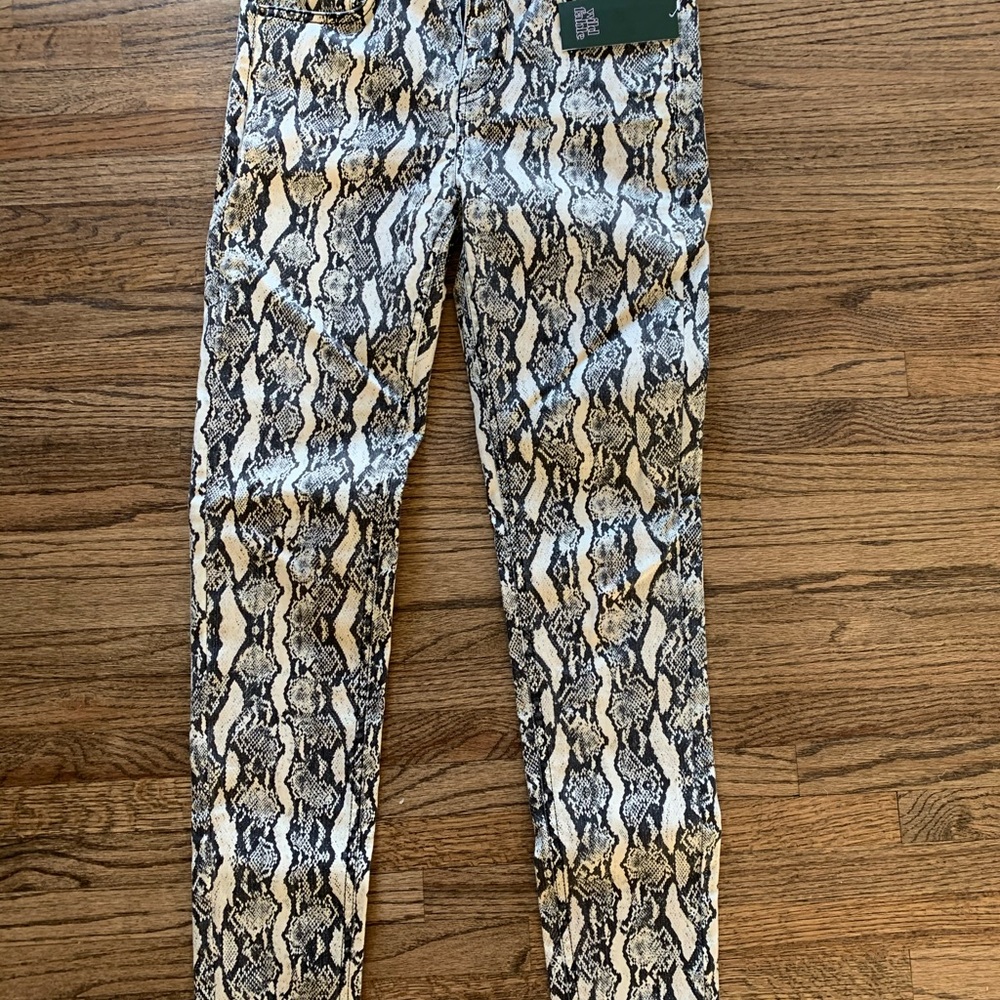 Snake skin jeans